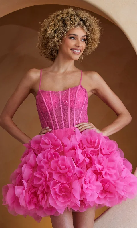 Short Pink Homecoming Dress: Amelia Couture SU083S