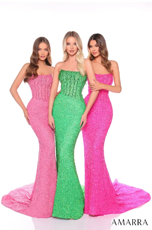 Beaded Strapless Mermaid Dress by Amarra 88110