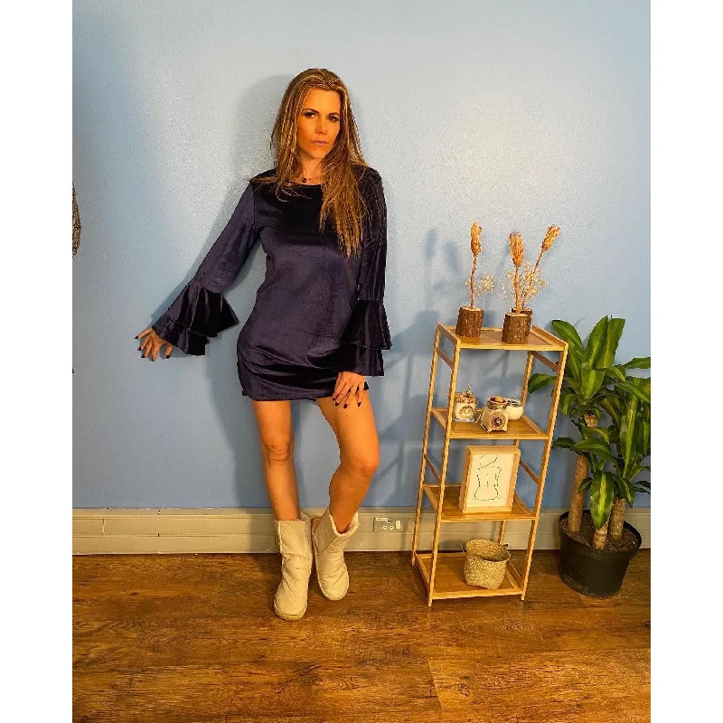 Blue velour Austin Powers dress