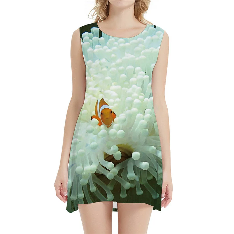 Fish Dress Women Fishinger Sundress Animal Tank Tropical Short White Sexy Womens Clothing Vintage