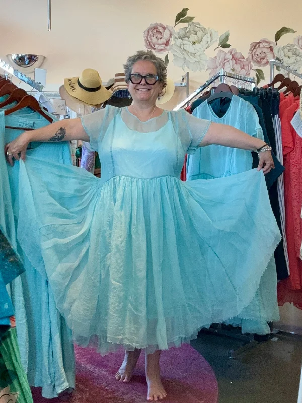 Grizas Silk Dress 91739A-S153 (Ice Blue)