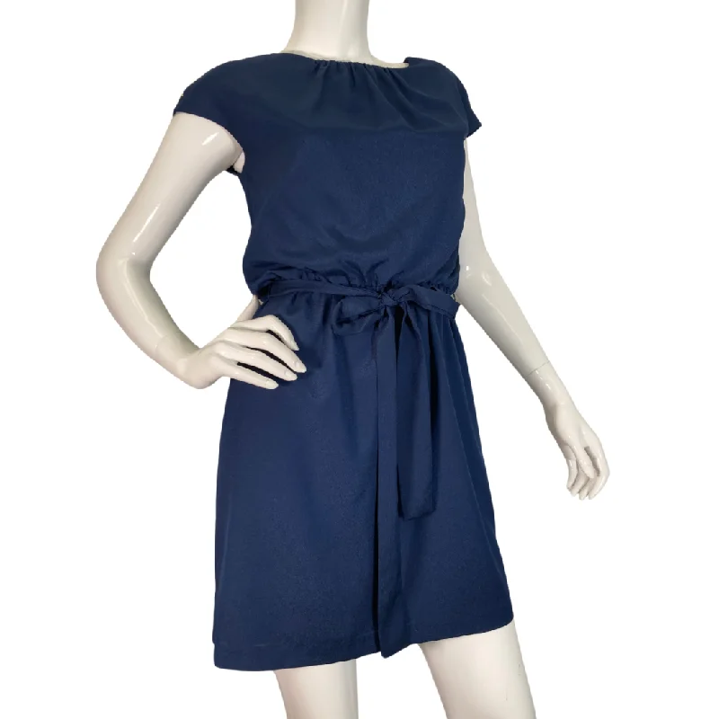 Guess Los Angeles Navy Blue Dress with Self-tie Belt