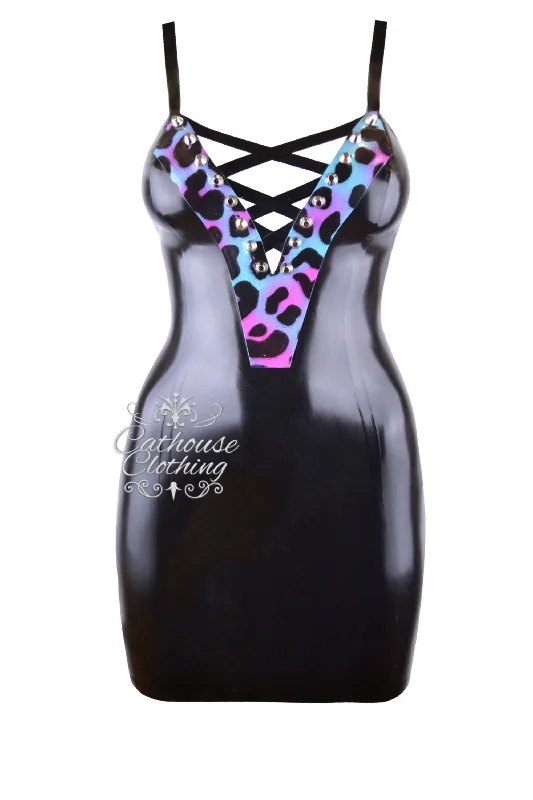Latex cheetah mercury dress