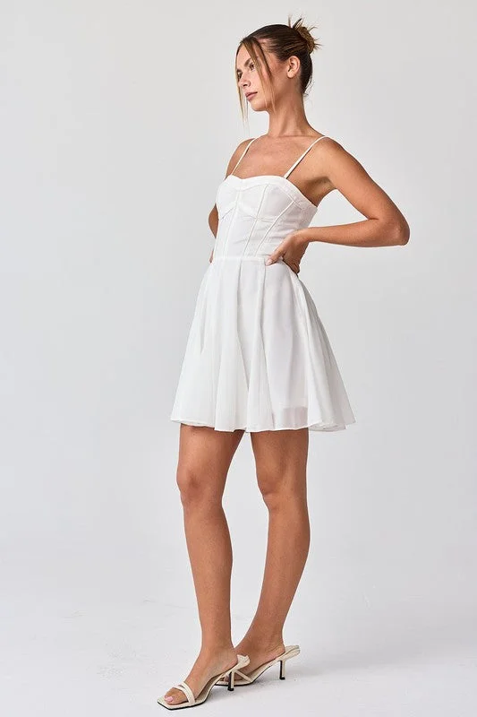 Makenzie Chiffon Bustier Mini Dress Cozy Knitted Mini Dress