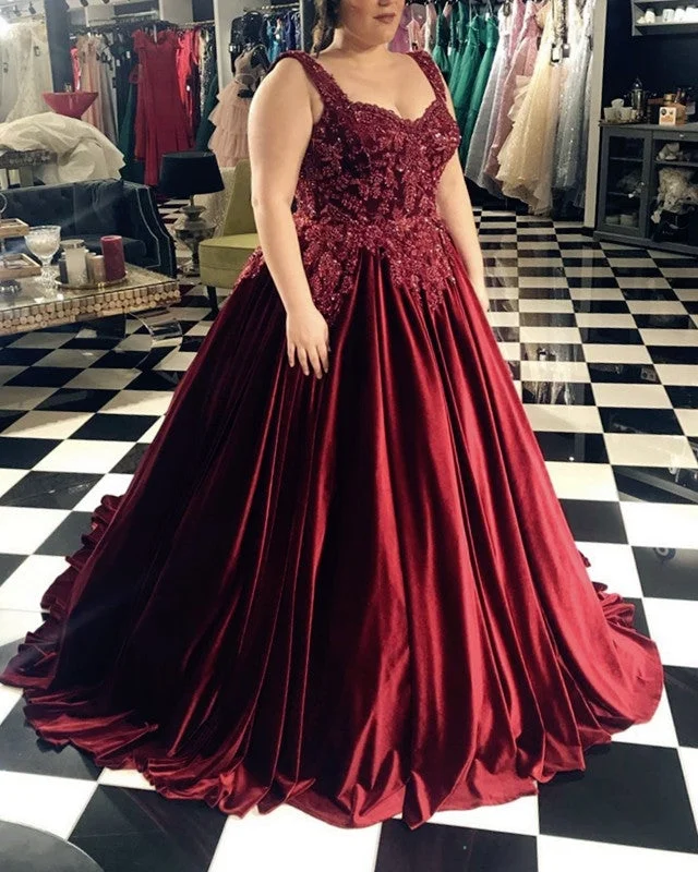 Plus Size Velvet Ball Gown Dresses Appliques Beaded