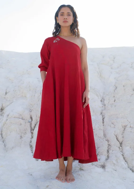 Ruby red ombre dress
