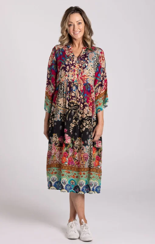 Silvermaple - Erin V-Neck Dress - Maroon Mirage