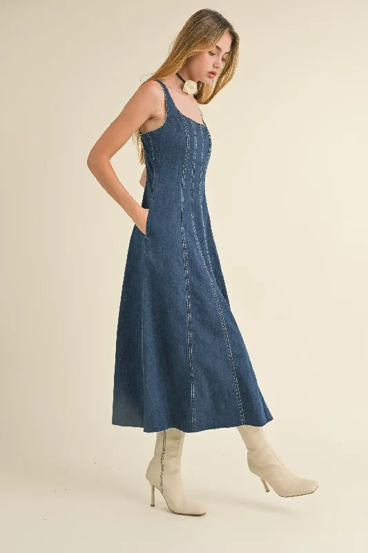 The Desiree Paneled Denim Dress