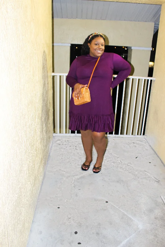 The Essential Dress-Dark Plum(PLUS)
