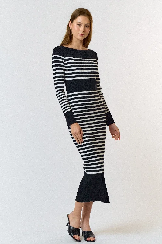 The Mindy Striped Boatneck Dress