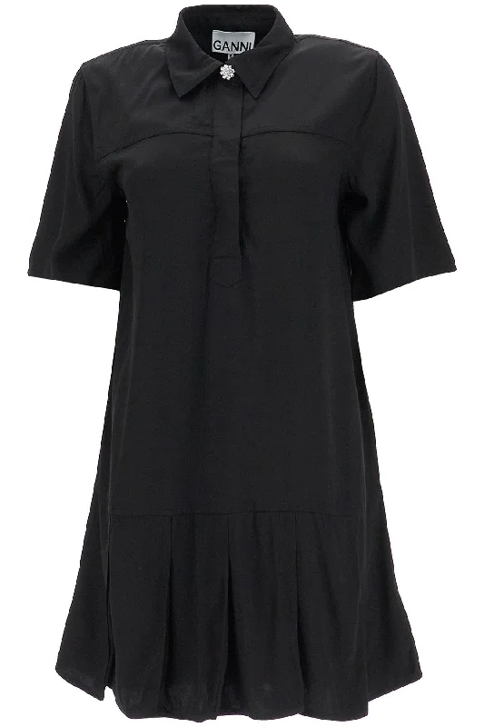 "viscose mini dress with W0083 BLACK Fashionable Denim Mini Dress