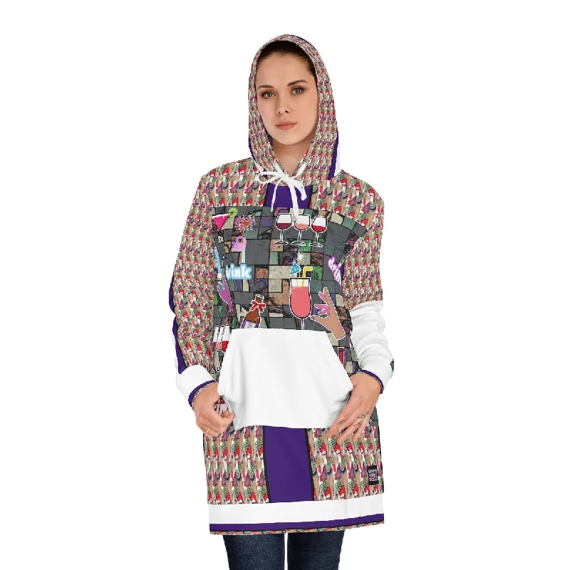 Women's Hoodie Dress (AOP) DRINK
