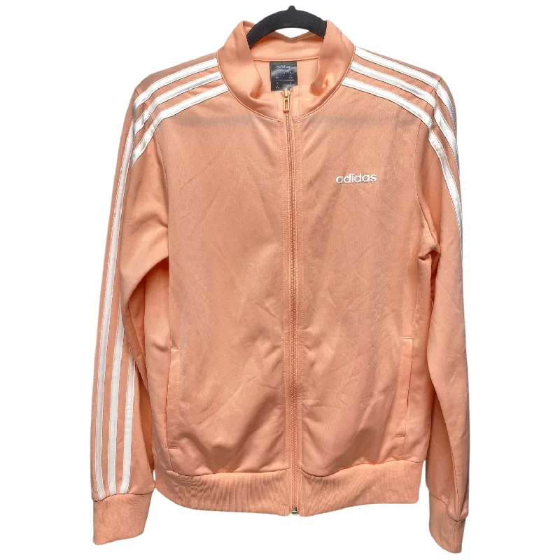 Athletic Jacket By Adidas In Peach, Size: S Ribbed Jacket Pleated Jacket Ruffled Jacket Athletic Jacket By Adidas In Peach, Size: S Ribbed Jacket Pleated Jacket Ruffled Jacket