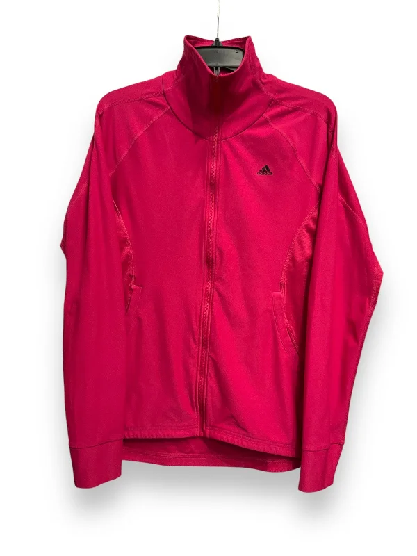 Athletic Jacket By Adidas In Pink, Size: M Welt Pockets Slit Pockets Flap Pockets