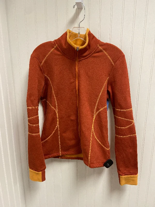 Athletic Jacket By Athleta In Orange, Size: M Ribbed Jacket Pleated Jacket Ruffled Jacket Athletic Jacket By Athleta In Orange, Size: M Ribbed Jacket Pleated Jacket Ruffled Jacket