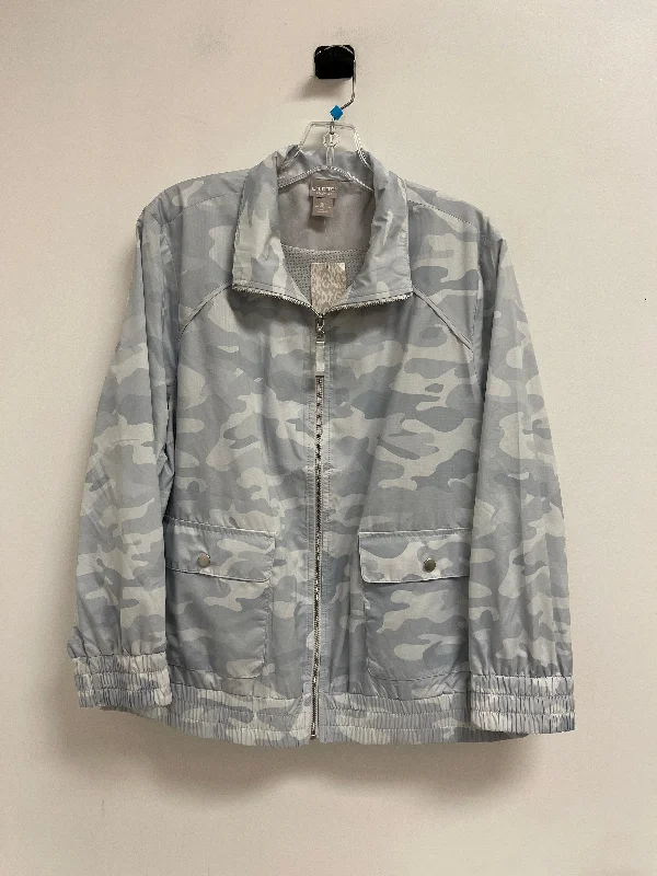 Athletic Jacket By Chicos In Grey, Size: Xlp Mesh Jacket Canvas Jacket Denim Jacket Athletic Jacket By Chicos In Grey, Size: Xlp Mesh Jacket Canvas Jacket Denim Jacket