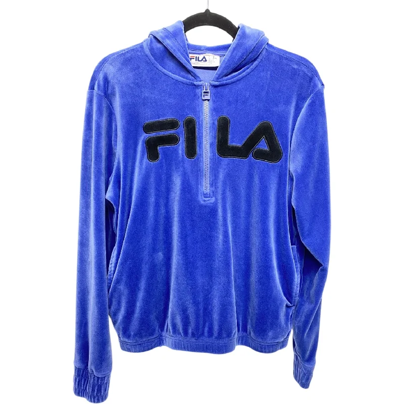 Athletic Jacket By Fila In Blue, Size: S A-Line Jacket Boat Neck Shawl Collar