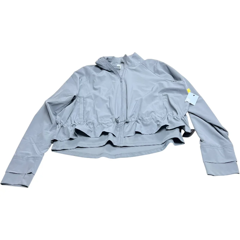 Athletic Jacket By Flx In Grey, Size: Xl Faux Fur Fabric Real Fur Fabric Shearling Fabric
