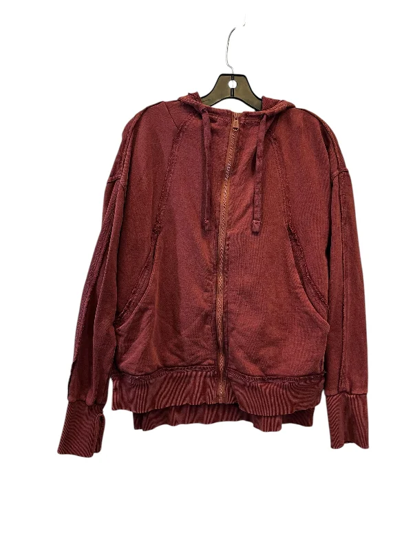 Athletic Jacket By Free People In Red, Size: Xs Collared Jacket Crew Neck Jacket Turtle Neck Jacket Athletic Jacket By Free People In Red, Size: Xs Collared Jacket Crew Neck Jacket Turtle Neck Jacket