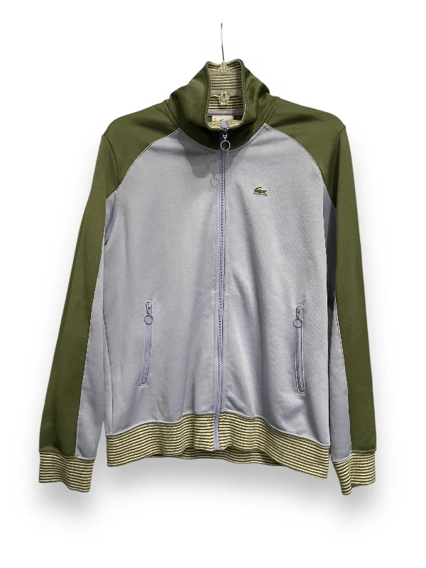 Athletic Jacket By Lacoste In Blue & Green, Size: L Trench Coat Raincoat Waterproof Jacket