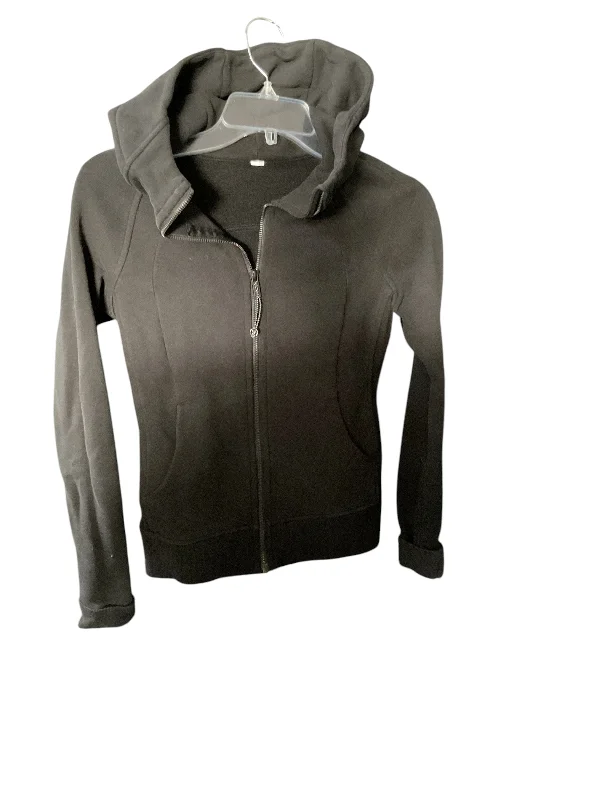 Athletic Jacket By Lululemon In Black, Size: 2 Insulated Jacket Fitted Jacket Loose Jacket Athletic Jacket By Lululemon In Black, Size: 2 Insulated Jacket Fitted Jacket Loose Jacket