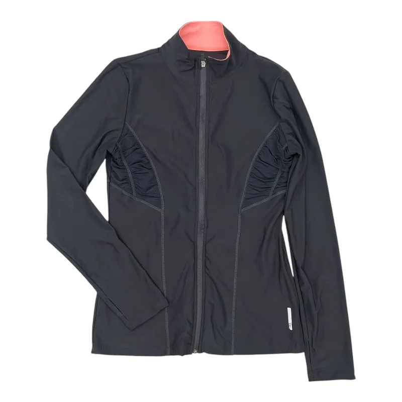 Athletic Jacket By Marika Tek In Grey, Size:L Appliqued Jacket Beaded Jacket Sequined Jacket Athletic Jacket By Marika Tek In Grey, Size:L Appliqued Jacket Beaded Jacket Sequined Jacket