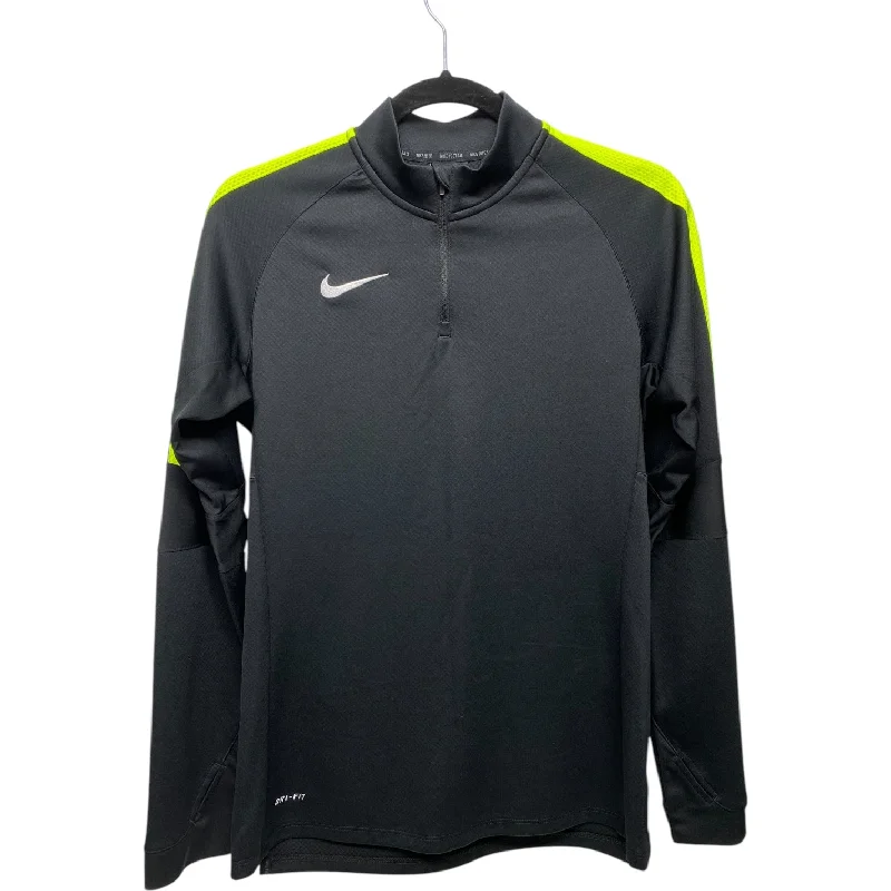 Athletic Jacket By Nike In Black & Green, Size: S Front Pockets Side Pockets Patch Pockets Athletic Jacket By Nike In Black & Green, Size: S Front Pockets Side Pockets Patch Pockets
