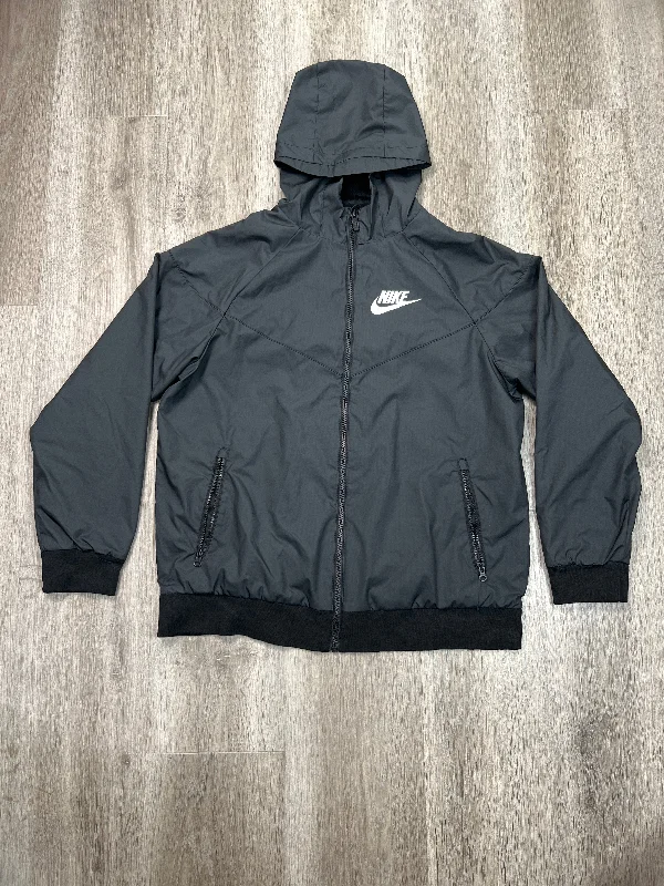Athletic Jacket By Nike In Black, Size: L Ribbed Jacket Pleated Jacket Ruffled Jacket Athletic Jacket By Nike In Black, Size: L Ribbed Jacket Pleated Jacket Ruffled Jacket
