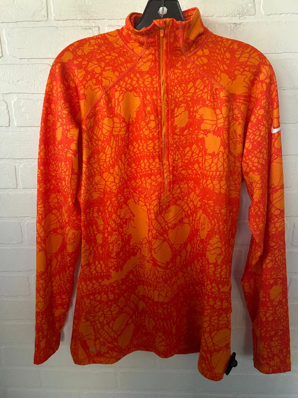 Athletic Jacket By Nike In Orange, Size: Xl A-Line Jacket Boat Neck Shawl Collar