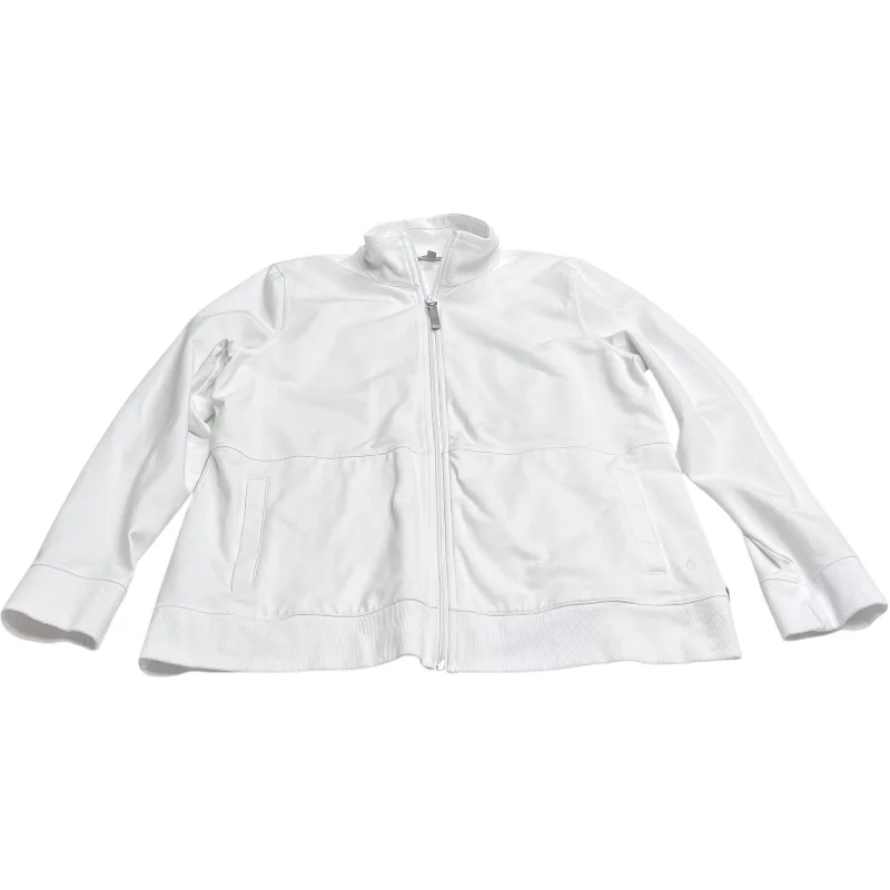Athletic Jacket By Talbots In White, Size: Xl Zippered Jacket Buttoned Jacket Snapped Jacket Athletic Jacket By Talbots In White, Size: Xl Zippered Jacket Buttoned Jacket Snapped Jacket