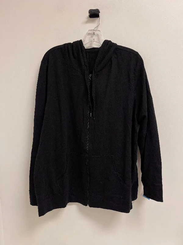Athletic Jacket By Xersion In Black, Size: 1x Satin Fabric Silk Fabric Chiffon Fabric