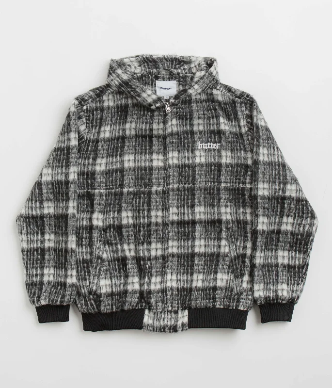 Butter Goods Heavy Plaid Work Jacket - Black / White Belted Jacket Elasticated Jacket Padded Jacket Butter Goods Heavy Plaid Work Jacket - Black / White Belted Jacket Elasticated Jacket Padded Jacket