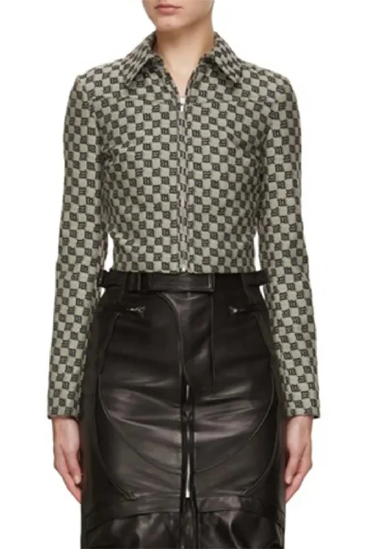 Classic Monogram Jacquard Jacket Nylon Fabric Polyester Fabric Spandex Fabric