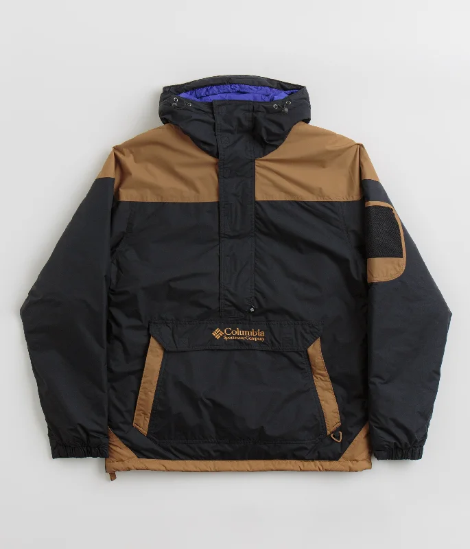 Columbia Challenger II Insulated Pullover Jacket - Black / Camel Brown Zip Front Button Front Snap Front Columbia Challenger II Insulated Pullover Jacket - Black / Camel Brown Zip Front Button Front Snap Front