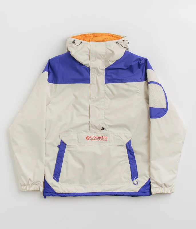 Columbia Challenger II Insulated Pullover Jacket - Chalk / Clematis Blue Faux Fur Jacket Real Fur Jacket Shearling Jacket Columbia Challenger II Insulated Pullover Jacket - Chalk / Clematis Blue Faux Fur Jacket Real Fur Jacket Shearling Jacket