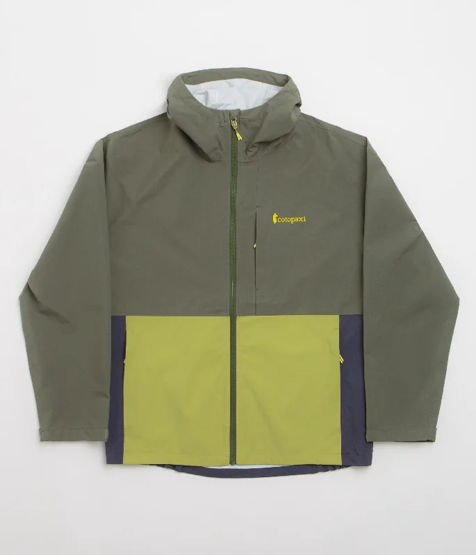 Cotopaxi Cielo Rain Jacket - Fatigue / Lemongrass Front Pockets Side Pockets Patch Pockets Cotopaxi Cielo Rain Jacket - Fatigue / Lemongrass Front Pockets Side Pockets Patch Pockets