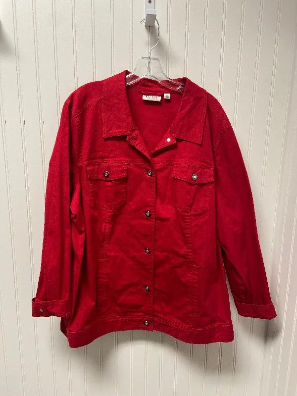 Jacket Denim By Denim And Co Qvc In Red, Size: 2x Denim Jacket Leather Jacket Suede Jacket Jacket Denim By Denim And Co Qvc In Red, Size: 2x Denim Jacket Leather Jacket Suede Jacket