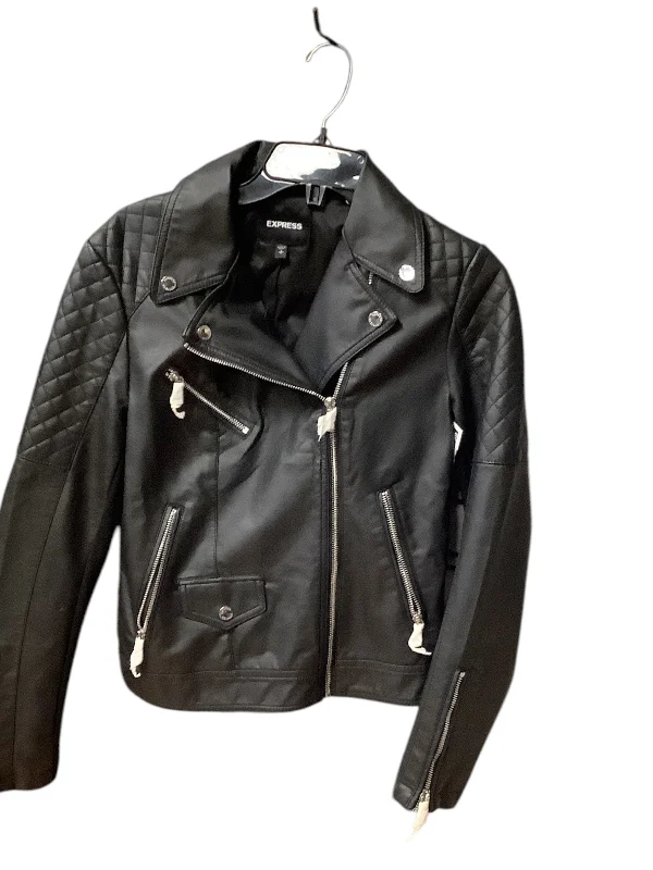 Jacket Moto By Express In Black, Size: S Chenille Fabric Brocade Fabric Lace Fabric Jacket Moto By Express In Black, Size: S Chenille Fabric Brocade Fabric Lace Fabric