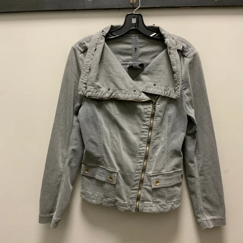 Jacket Moto By Marrakech In Grey, Size: S Fleece Jacket Down Jacket Feather Jacket