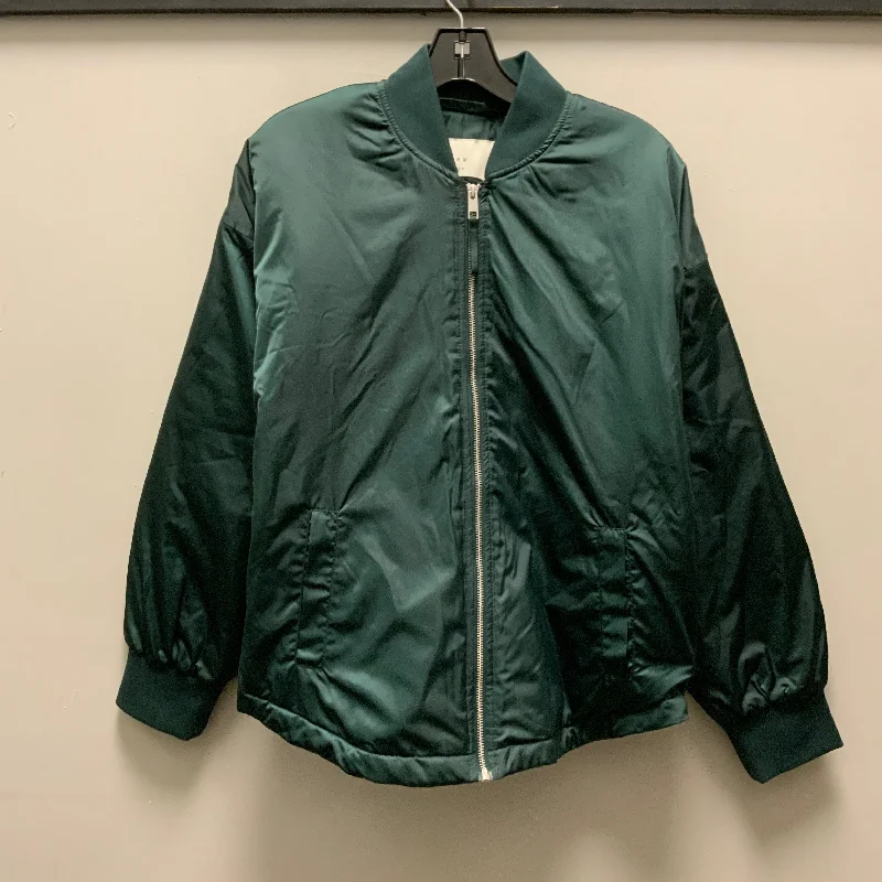 Jacket Other By A New Day In Green, Size: M Collared Jacket Crew Neck Jacket Turtle Neck Jacket
