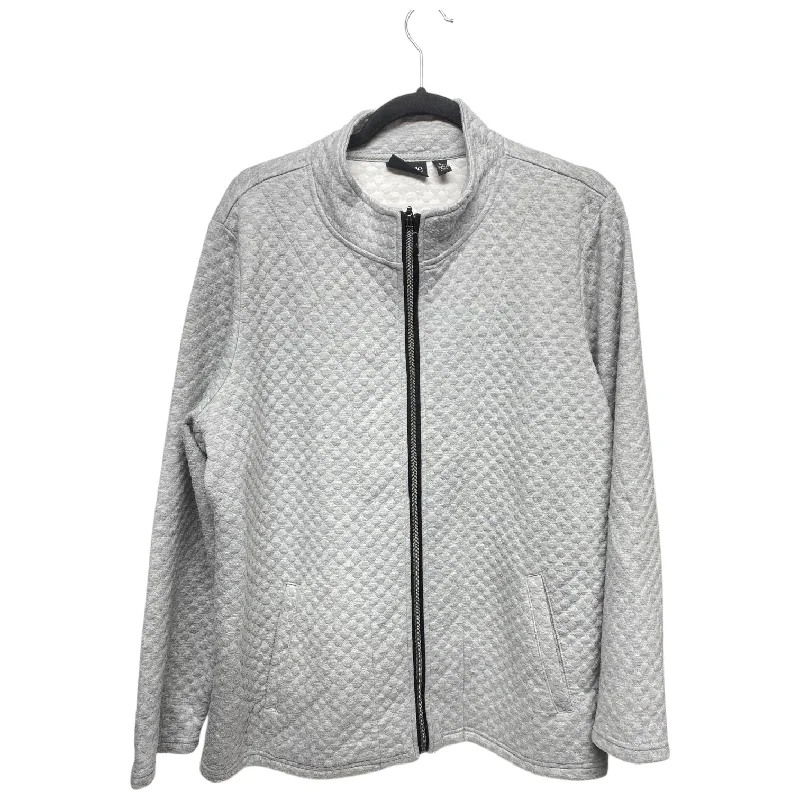 Jacket Other By Onque In Grey, Size: 1x Trench Coat Raincoat Waterproof Jacket