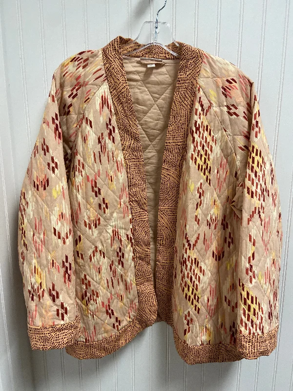 Jacket Puffer & Quilted By Knox Rose In Peach, Size: 1x Cardigan Sweater Pullover
