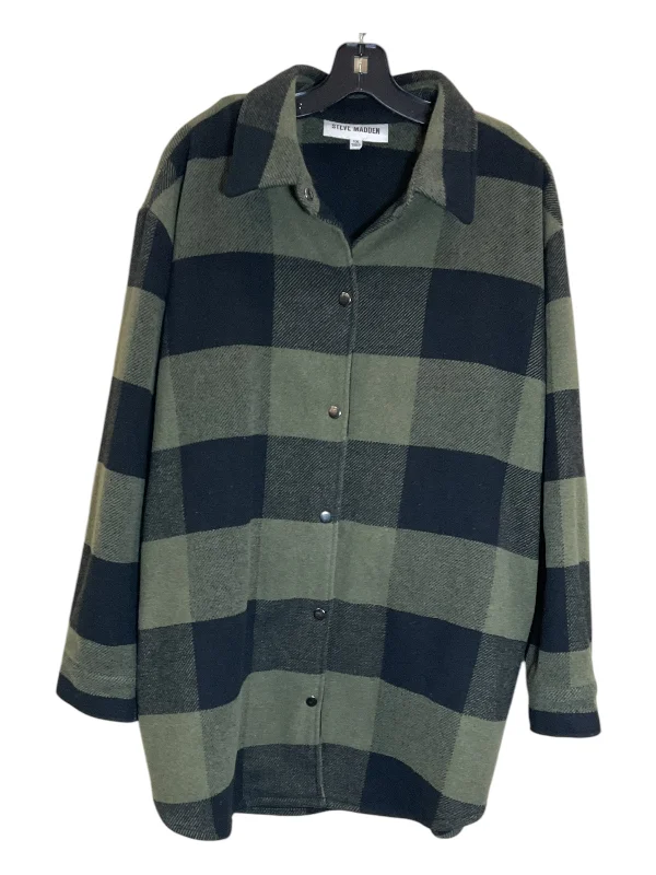 Jacket Shirt By Steve Madden In Black & Green, Size: 1x Knit Jacket Woven Jacket Fleece Jacket Jacket Shirt By Steve Madden In Black & Green, Size: 1x Knit Jacket Woven Jacket Fleece Jacket