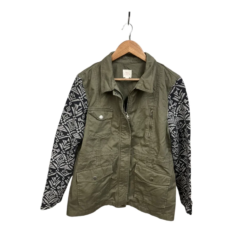 Jacket Utility By Sun & Shadow In Green, Size: Xl Satin Jacket Silk Jacket Chiffon Jacket Jacket Utility By Sun & Shadow In Green, Size: Xl Satin Jacket Silk Jacket Chiffon Jacket