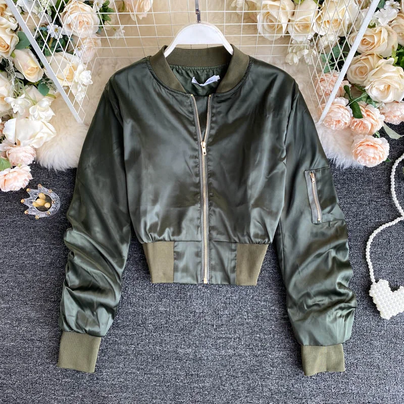 Jacket Women's Korean long sleeved jacket Baseball Jacket 1496 Striped Jacket Polka Dot Jacket Floral Jacket Jacket Women's Korean long sleeved jacket Baseball Jacket 1496 Striped Jacket Polka Dot Jacket Floral Jacket