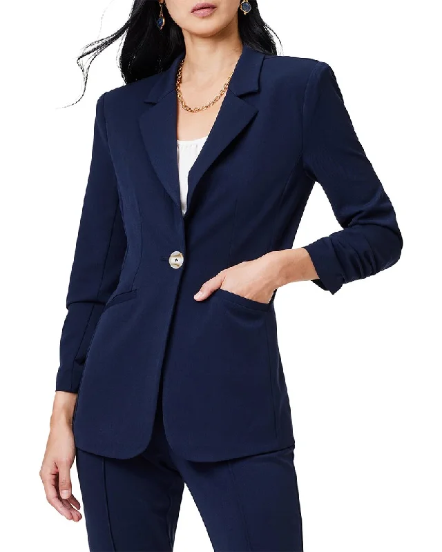 NIC+ZOE Scrunch Sleeve Avenue Jacket Rayon Fabric Velvet Fabric Corduroy Fabric