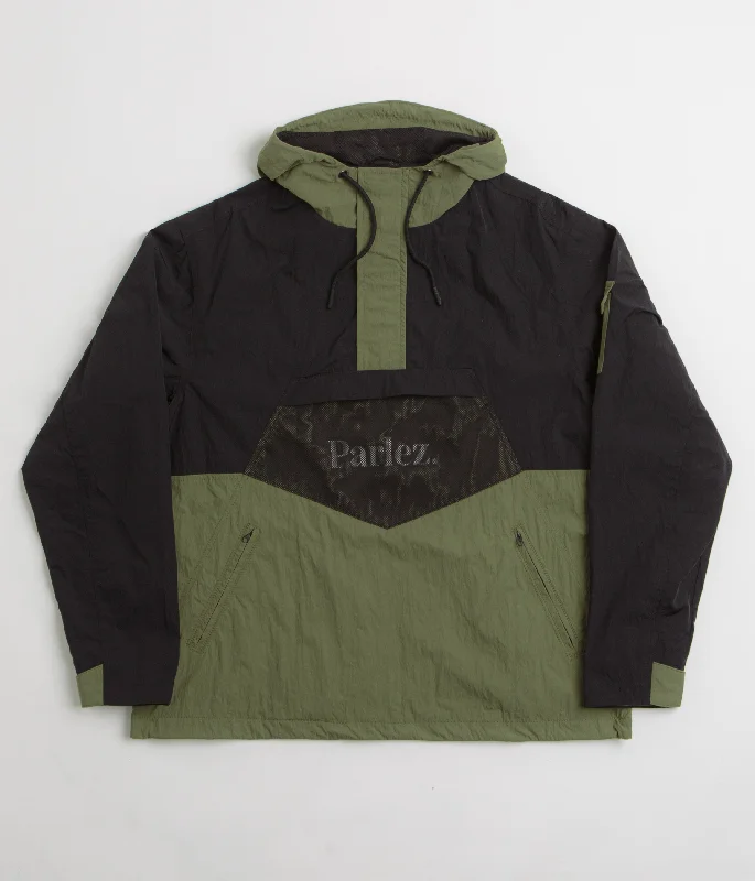 Parlez Fillmore Jacket - Olive Green Print Jacket Jacquard Jacket Patchwork Jacket