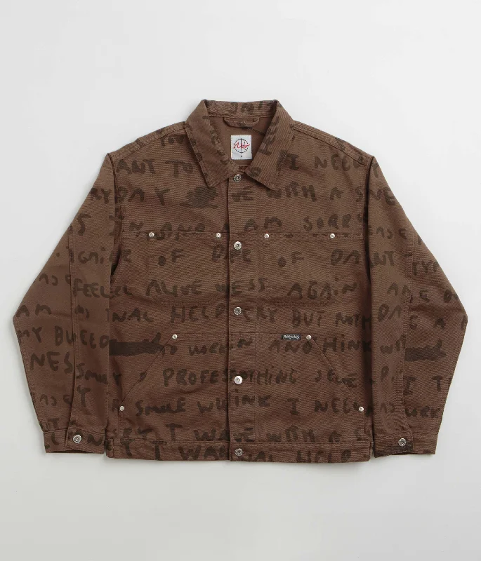 Polar Sad Notes Patrik Jacket - Walnut Toggled Jacket Drawstring Jacket Belted Jacket