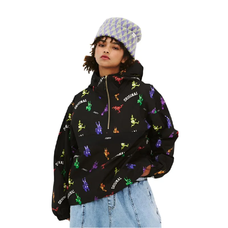 Rainbow Tr Hooded Anorak Snowboard Jacket Front Pockets Side Pockets Patch Pockets