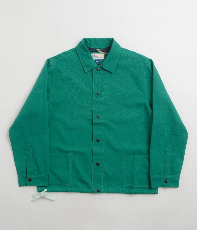 Uskees 3013 Coach Jacket - Foam Green Rayon Fabric Velvet Fabric Corduroy Fabric